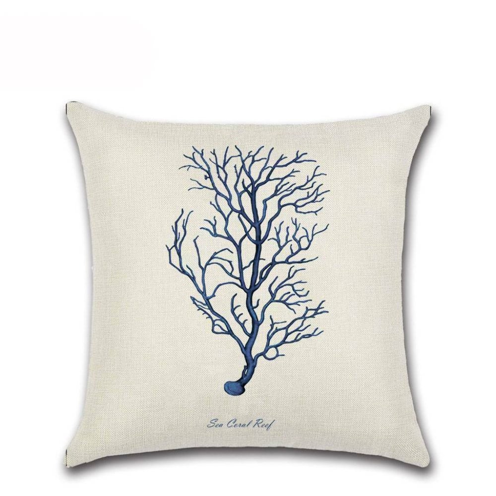 brand new Ink Blue SEA FAN Accent Pillow Cover 17 x 17 inches